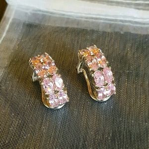 ADI Sterling Silver and Pink CZ Earrings